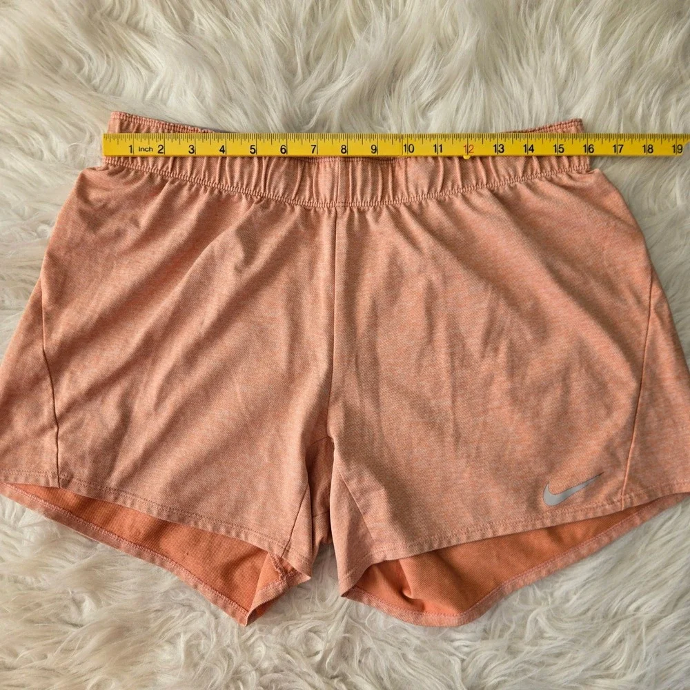 Nike Dri-FIT Womens Running Shorts Orange Heathered Elastic Waist Gym Large‎